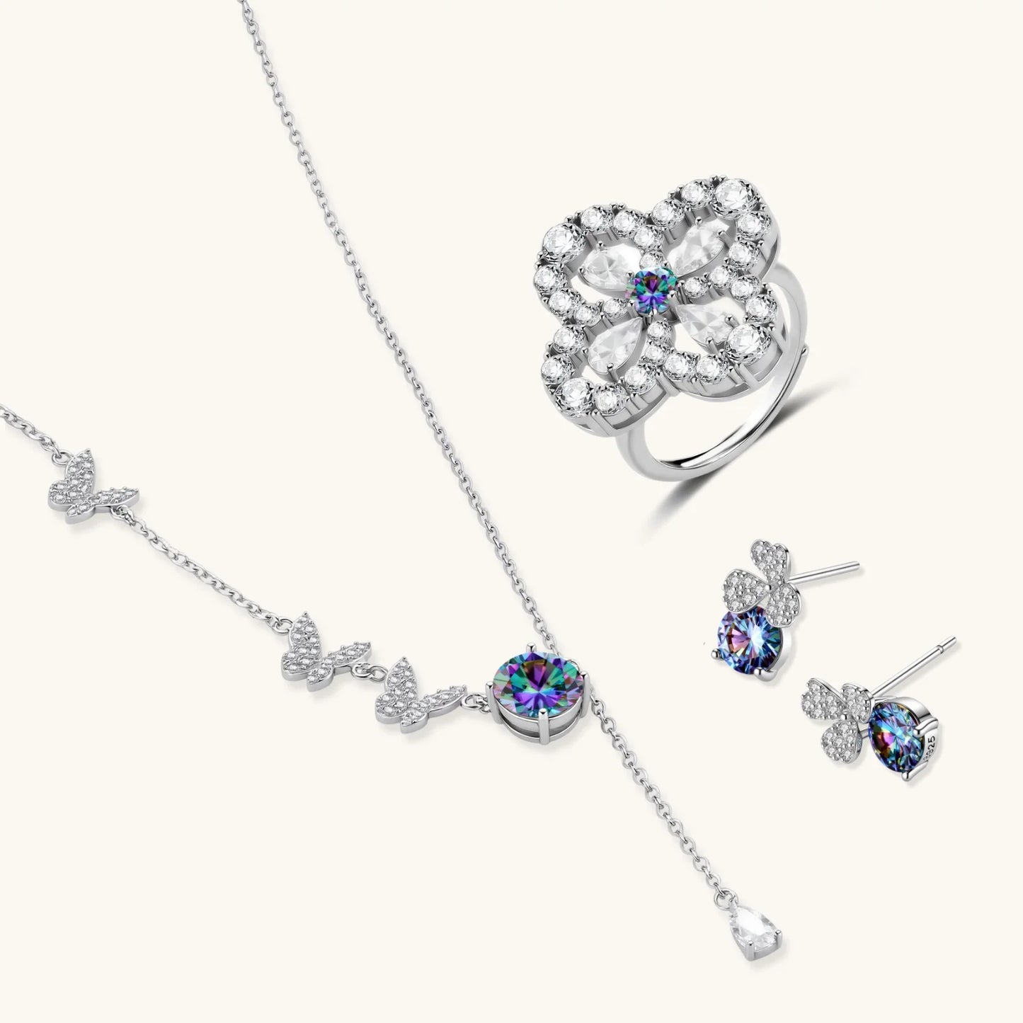 Lucky Clover Moissanite Set