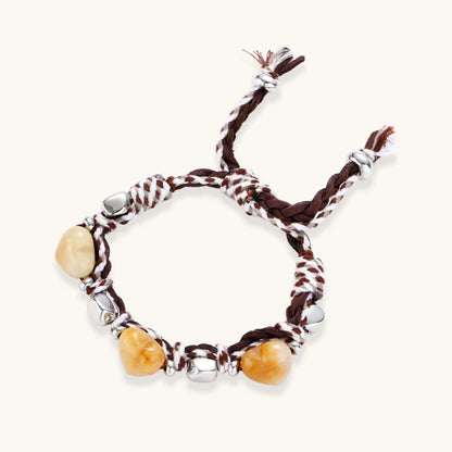 Amber Heart Cord Bracelet
