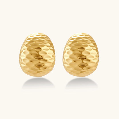 Hammered Gold Huggies