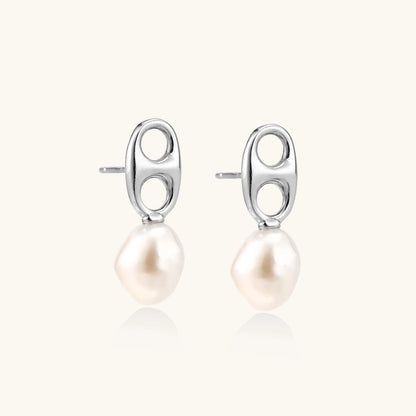 Pearl Circle Drop Studs
