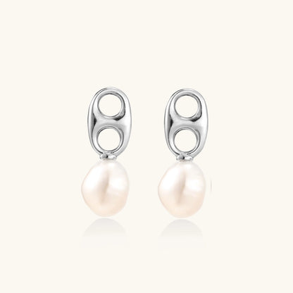 Pearl Circle Drop Studs