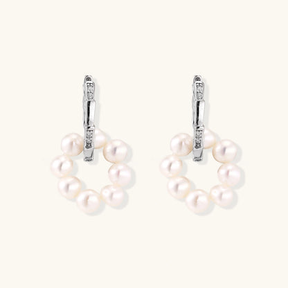 Pearl Cluster Huggie Hoops