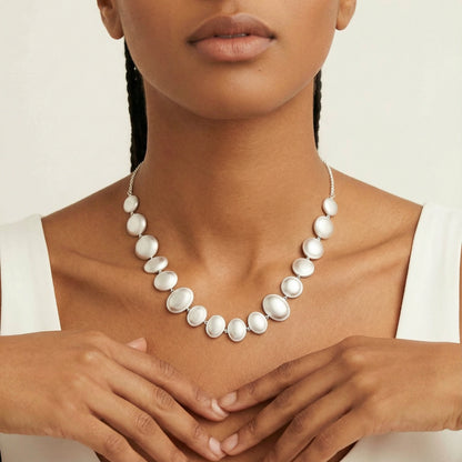 Lunar Pearl Arc Necklace