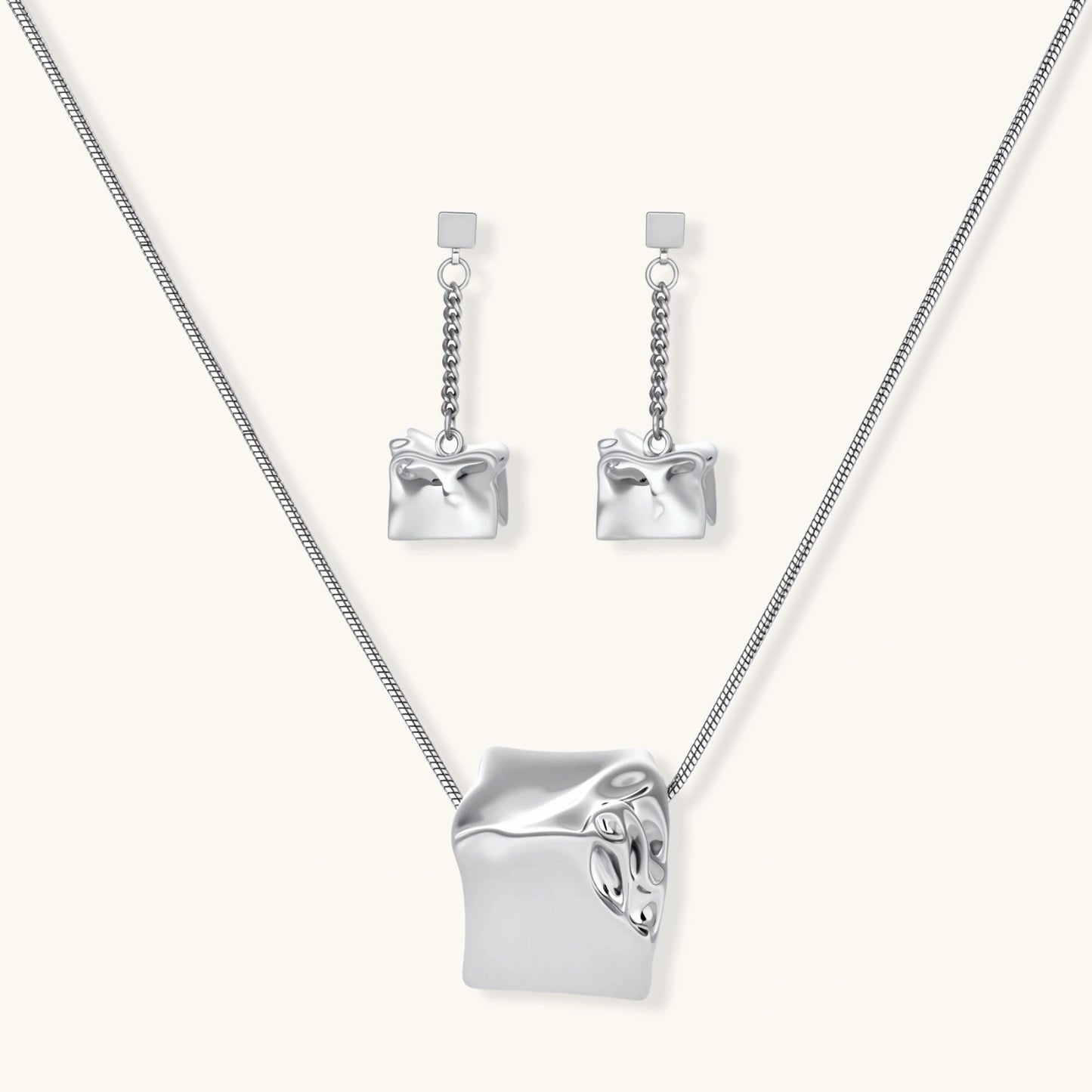 Crushed Cube Jewelry Set