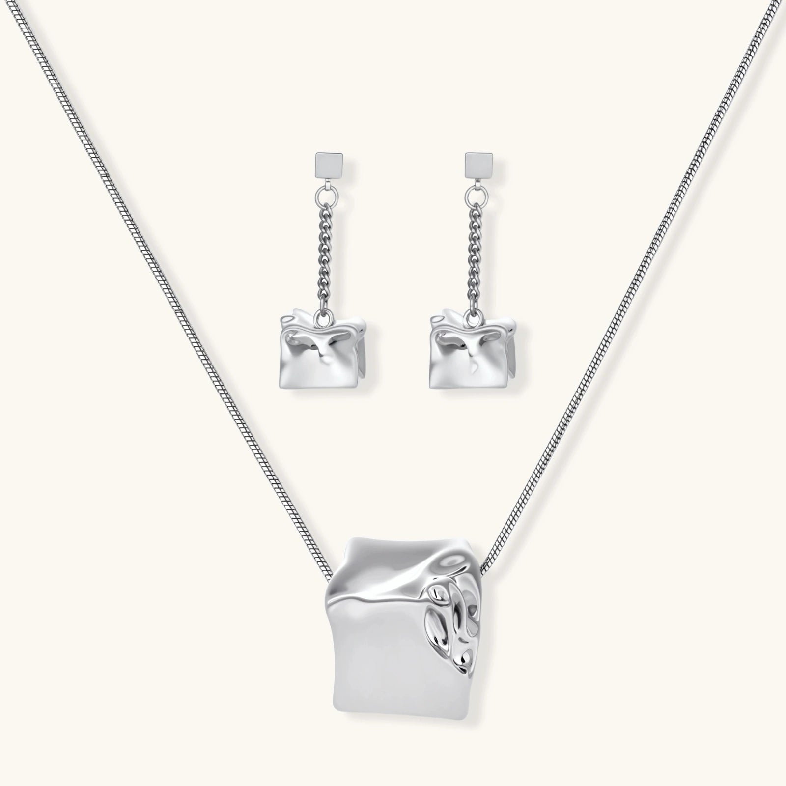 Crushed Cube Jewelry Set