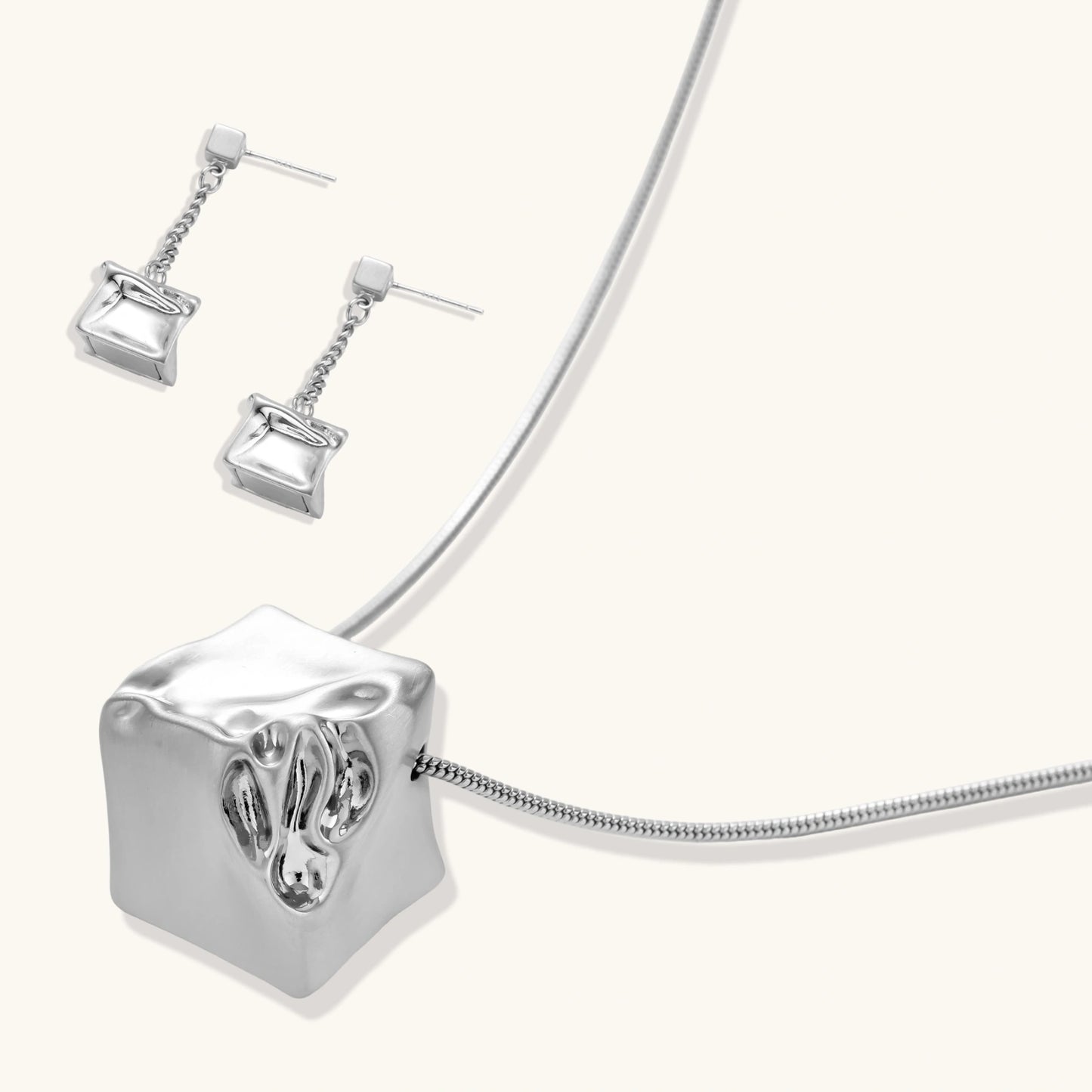 Crushed Cube Jewelry Set